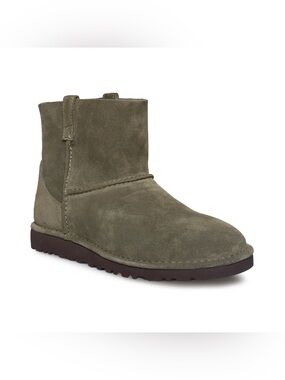 UGG Olive Green Unlined Suede Ankle Boots